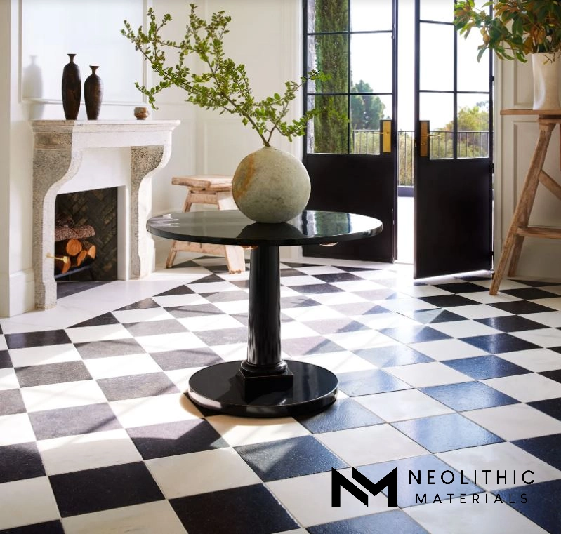 Checkerboard Antiqued Carrara Neo Marquina - Image 3